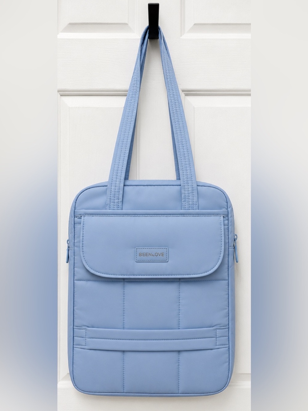 Elegant Light Blue Laptop and Tablet bag with Long Handles